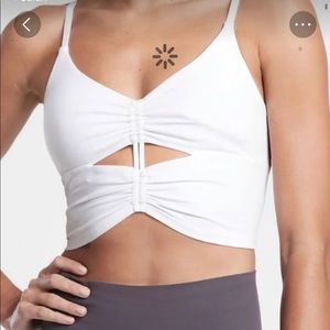Athleta cinch front longline cutout sports bra
